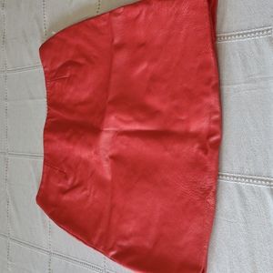 Real Leather Red skirt